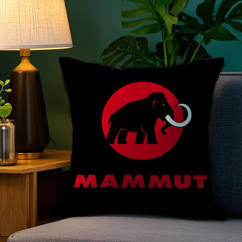 Logo MMAMMUT Brand Pillow Case Home Doublesided Printing Short Plush Colorfast Microfiber Cushion Cover