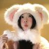 Little Rabbit Rabbit Ears Warmer Hat Anti-cold Fluffy Ear Protection Cap Winter Plush Hat  Women