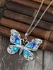 A rhinestone butterfly pendant necklace suitable for daily wear and holiday gifts