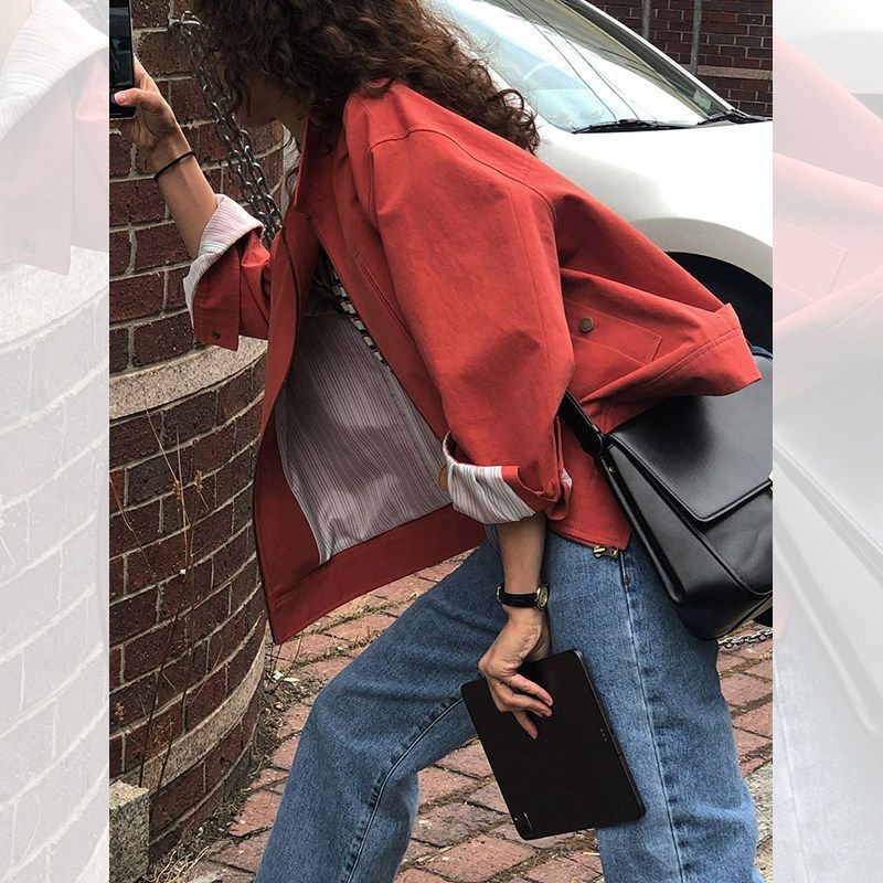 Classic Style Red Short Beautiful Jacket Red S