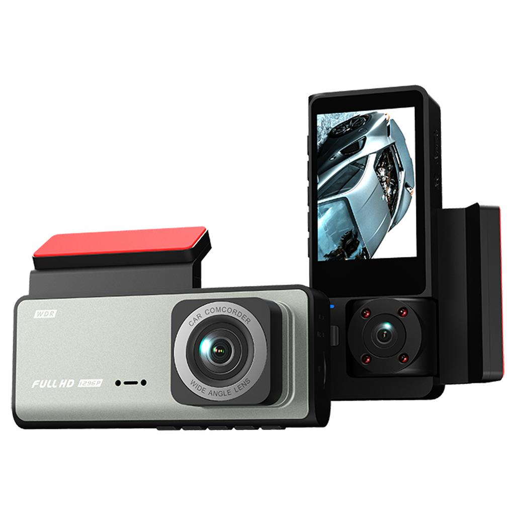 Cam Front and Rear Inside, 1080P + 480P + 480P Three Way Triple Car Camera, Built-in Wi-Fi, 2.0 Screen, Night , 170 degrees Wide Angl