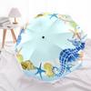 1pc Seashell Starfish Coral Wreath Border Clipart Umbrella with Plastic Handle,Suitable for All Seasons Home Travel Outdoor UmbrellaDD1634