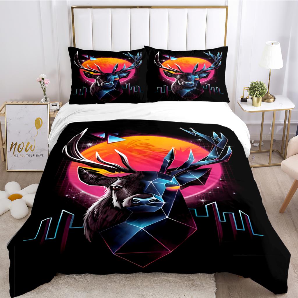 Deerhead Element Casal All Season Duvet Cover Comforter Bedding Sets Soft Quilt Cover And Pillowcases Single/Double/Queen/King