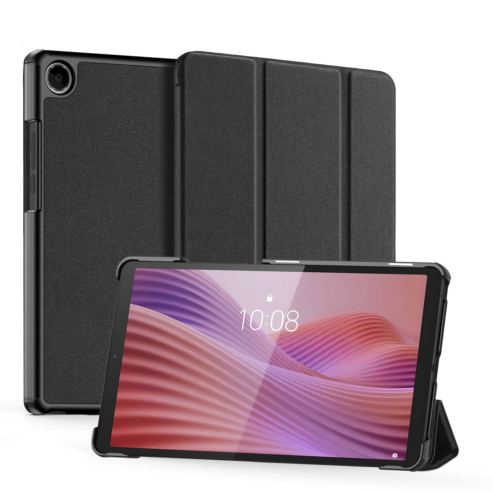 

For Lenovo Tab K9 Case DUX DUCIS Domo Series Tri-fold Stand PU Leather Protective Tablet Cover Black