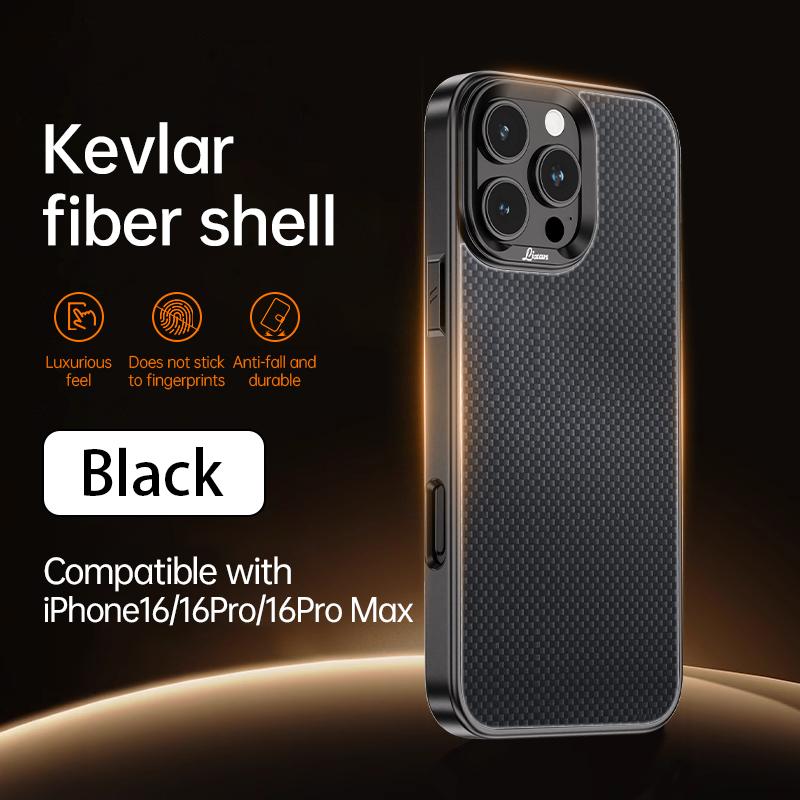 

Ультратонкий магнитный чехол из арамидного волокна для iPhone 16 15 14 Pro Max, чехол Magfit для беспроводной зарядки MagSafe, премиум iPhone 16 Pro Max чёрный