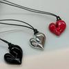 Collana con Ciondolo a Forma di Cuore LATS per Donna Uomo 85CM Catena per Maglione Estraibile Regolabile Accessorio Gioiello di Moda Regalo