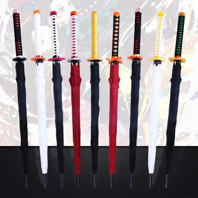 Anime deštník 8 Bones s dlouhou rukojetí větruodolný samurajský meč Japonský nindža Sluneční déšť s rovným plážovým deštníkem na dárky