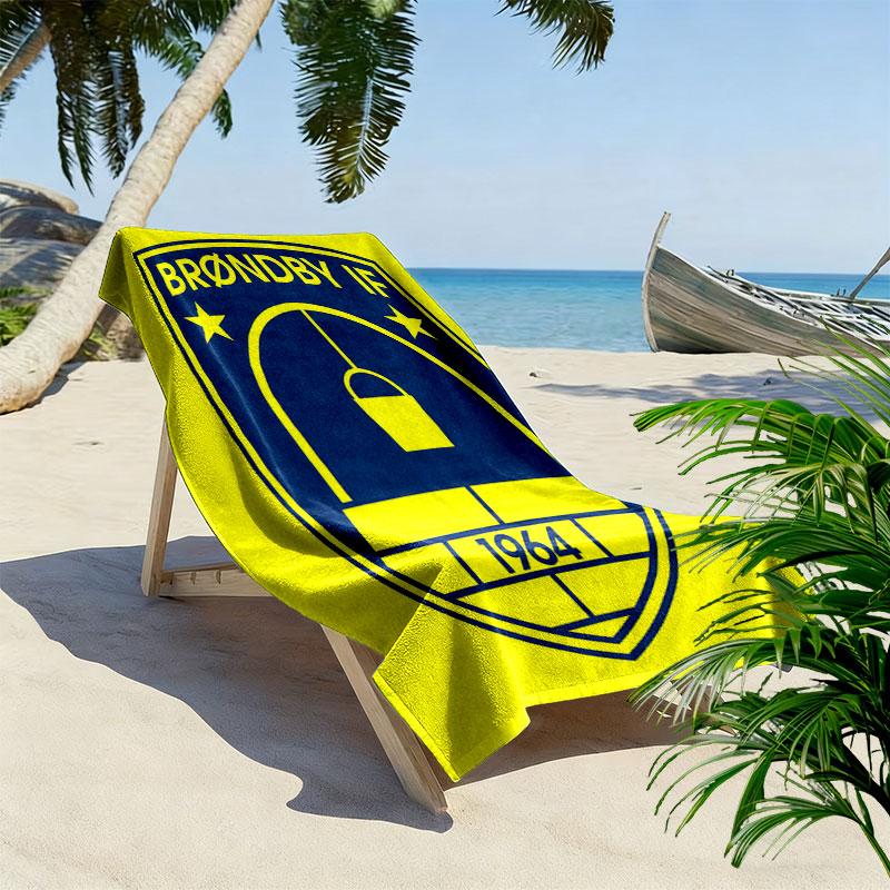 Brøndby IF Print Beach Towel, Large Soft Quick Dry Towel for Beach Camping Swimming