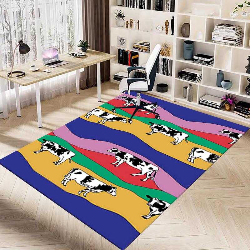 1PC cow pattern Non-Slip Floor carpet, suitable for Office, bedroomand playrooms. It can also be used as a sofa footrest cover-T103