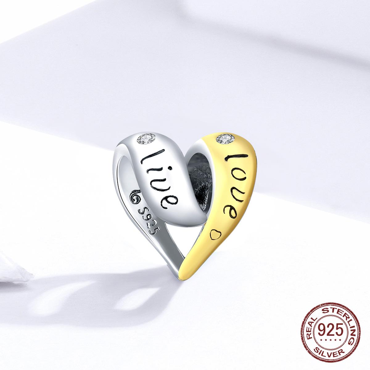 

925 стерлингового серебра крест сердце любовь и живое сердце-форма шарм для оригинального браслета Diy Fine Jewelry