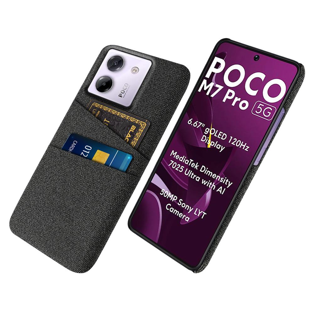 For Xiaomi Poco M7 Pro 5G Case Cloth+Hard PC Phone Cover with Dual Card Slots