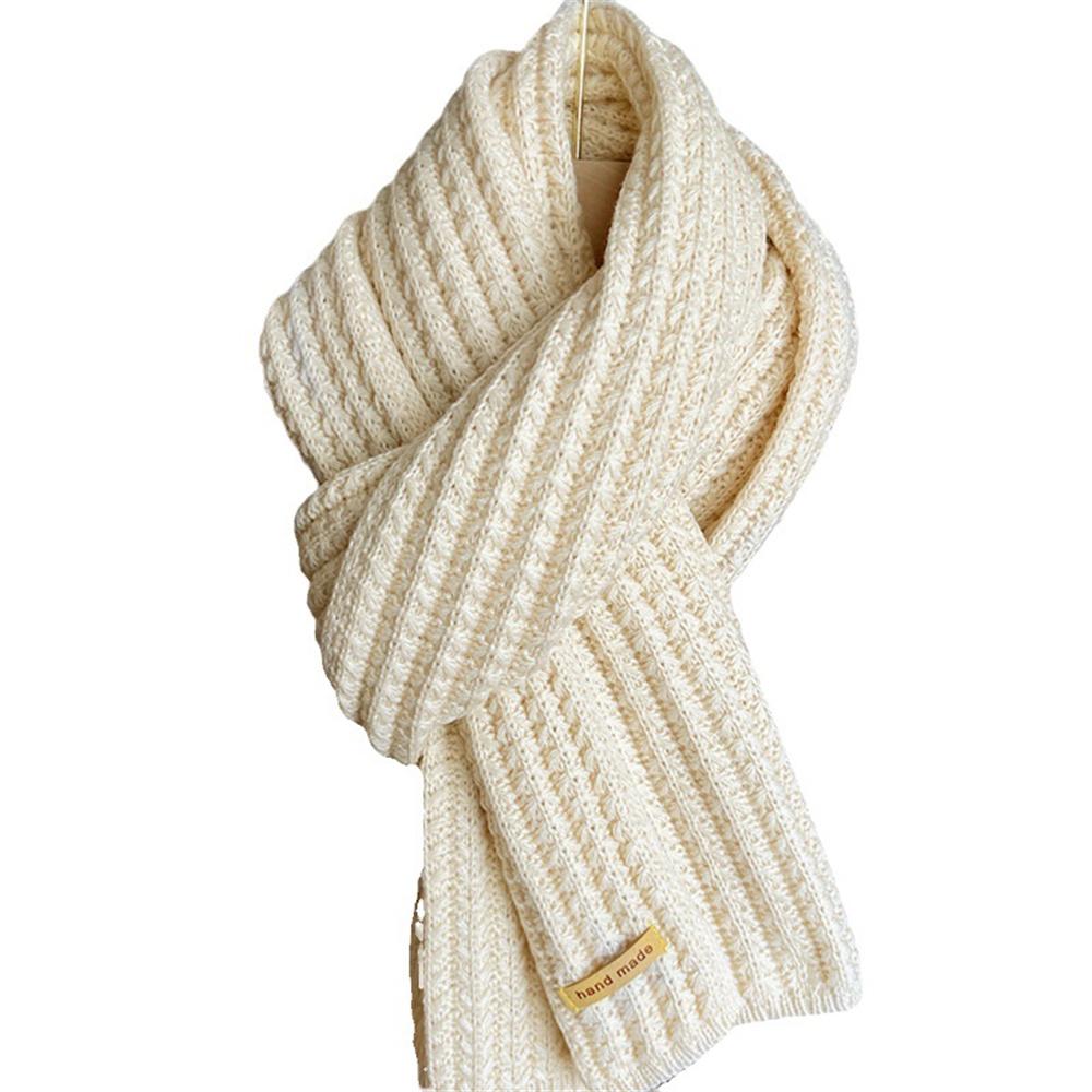 Fashion Women Men Winter Warm Knitted Scarf Solid Color Outdoor Thicken Neckerchief Vintage Wraps Woolen Long Scarves Neck Cover
