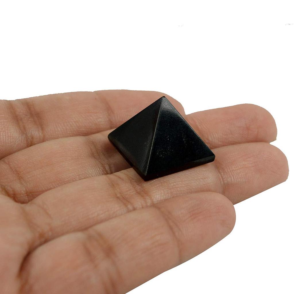 Reiki Crystal Products Natural Stone Crystal Pyramid, Standard, Black, 1 Piece