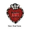 Large Handmade Bead Embroidered Red Heart-shaped Cloth Sticker, Fashionable DIY Clothes, Pants and Jackets Decorative Decals