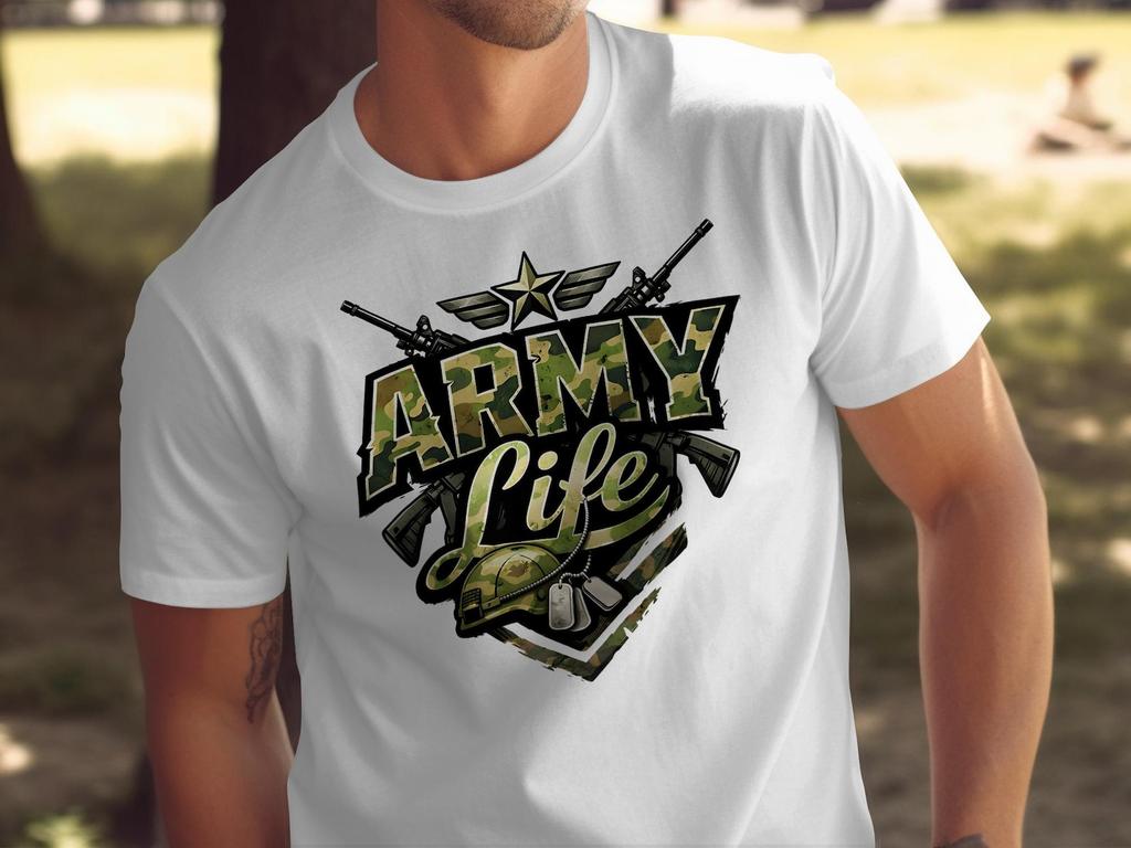 Army Life Camouflage T-Shirt, Military Pride, Veteran Gift