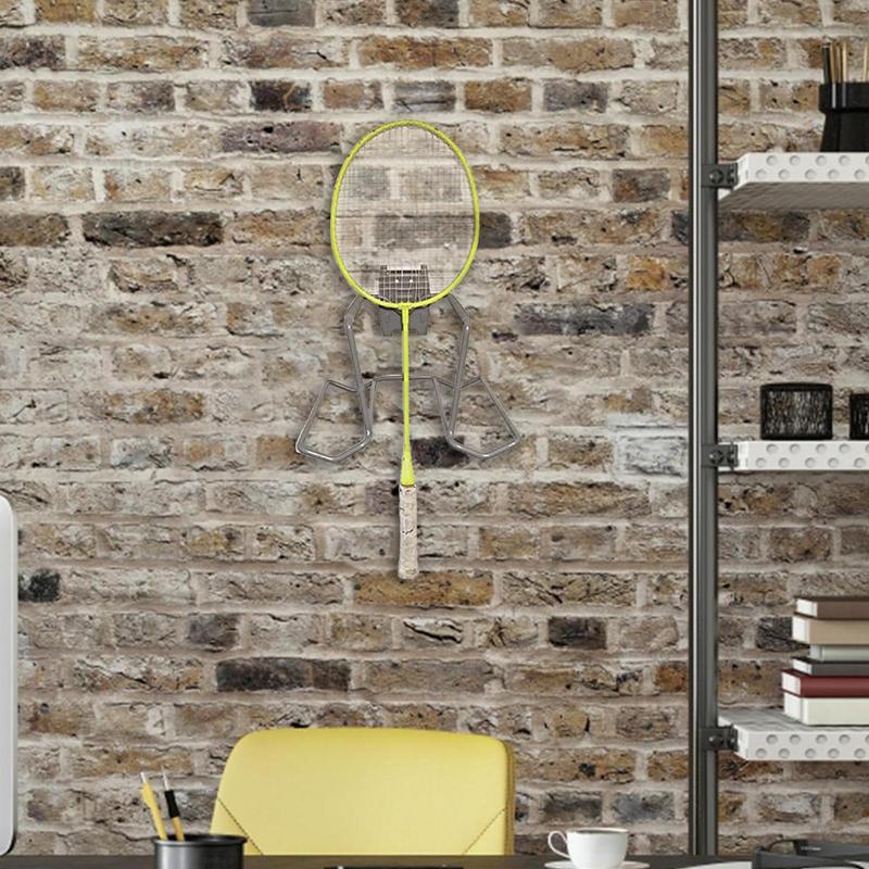 

Tennis Racket Wall Mount Carbon Steel Space Saver Ball Rack Holder Holds 6 Balls And 4 Rackets Wall Mounted Garage Organizer For spain