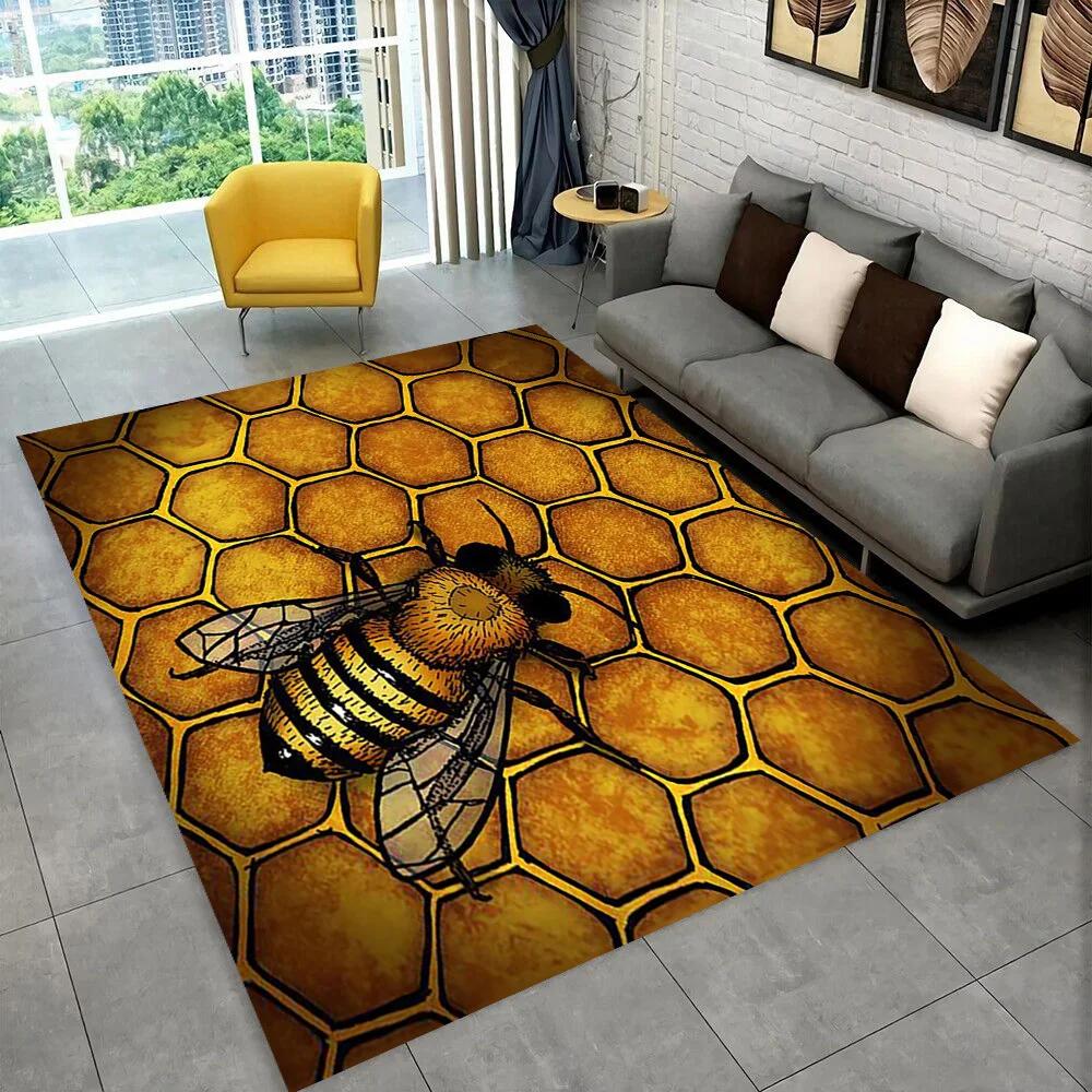 3D Honey Bee Insect Cartoon Area Rug,Carpet Rug for Home Living Room ...