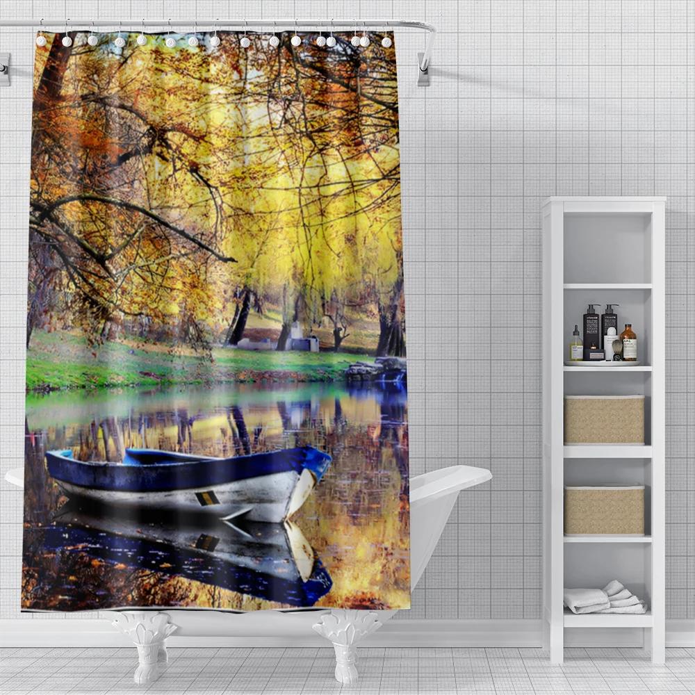 Domowe zasłony prysznicowe do łazienki Krajobraz zwierzęta wodoodporna tkanina zasłony łazienkowe nowoczesna zasłona prysznicowa 180x200 240x200