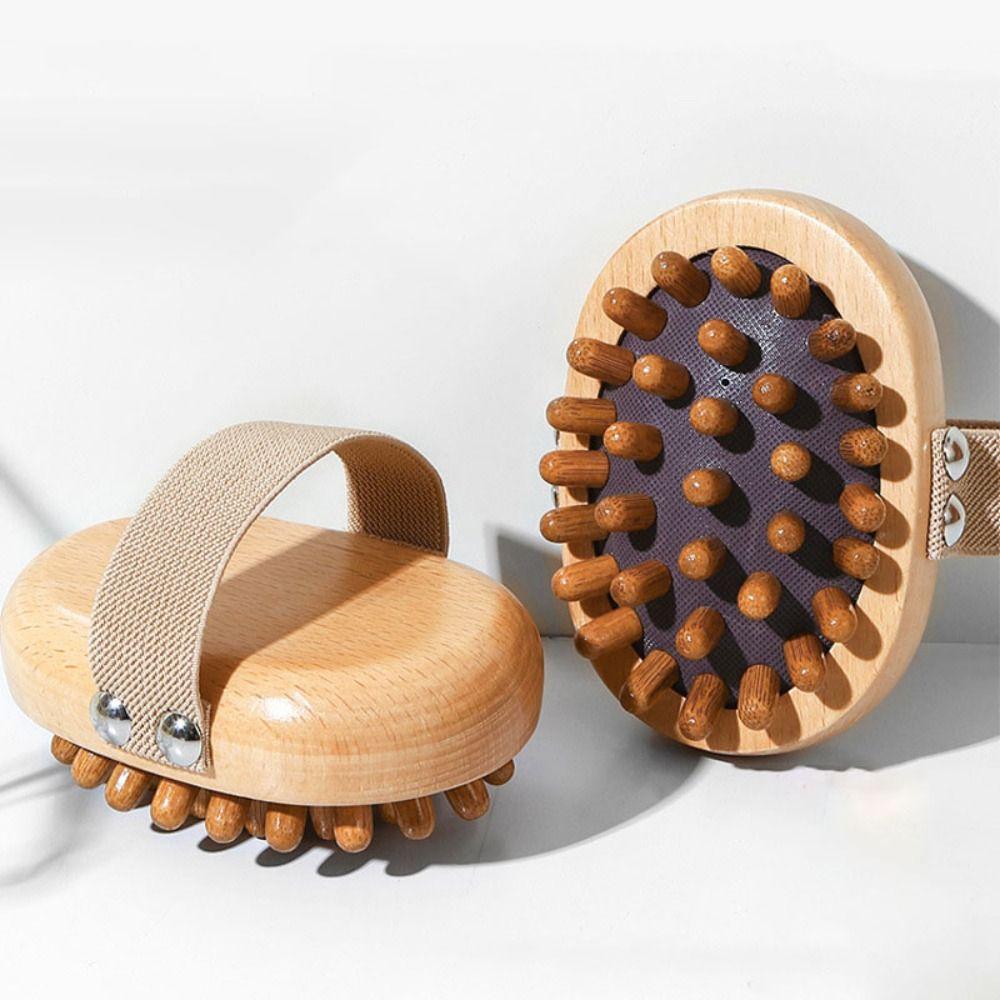 

Wooden Hair Comb Rubber Meridian Tapping Brush New Massage Brush Women