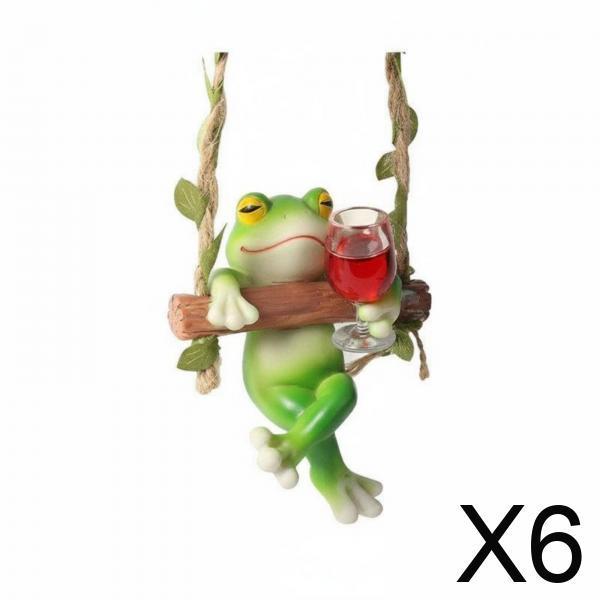 Hanging Frog Swing Figurine Resin Garden Ornament Outdoor Decoration Sculpture Fairytale