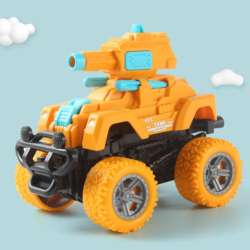 1 Piece Gift For Boys Girls Collision Deformation Can Launch Tank Simulation Walking Six-Wheel Inertial Off-Road Vehicle Model