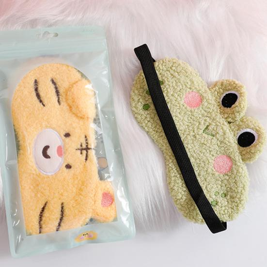 

Yousheng Plush Eye Cover Cartoon Style Elastic Ice Cooling Eye Bole Band Soft Material Sleeping Nap Block Out Light Blindband