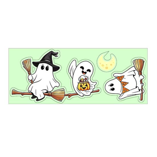 Cartoon Ghost Party Decorations Halloween Glow-in-the-Dark Wall Stickers, Cute Pumpkin Decals, Waterproof PVC Window Clings Removable Art