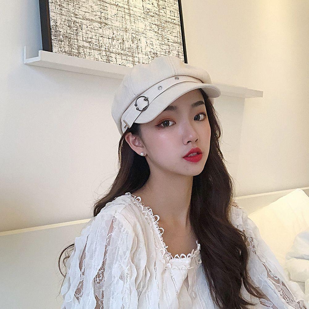 

French Vintage Stripe Solid Color Retro Artist Women Hat Painter Hat Korean Style Cap Fashion Beret