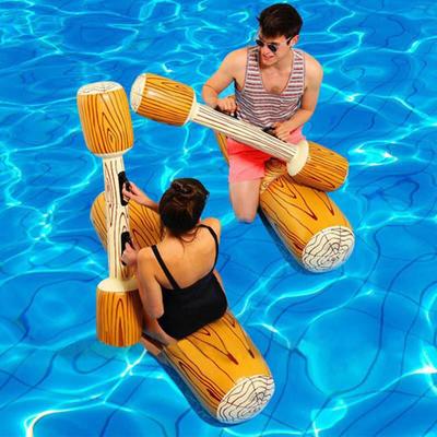 4 Adet/Set Havuz Şamandırası Oyuncak Yenilikçi Su Sporları Oyunları Su Kütüğü Sal Şişirilebilir Çift Vuruşlu Yüzme Kütüğü Çubuğu Su Partisi İçin