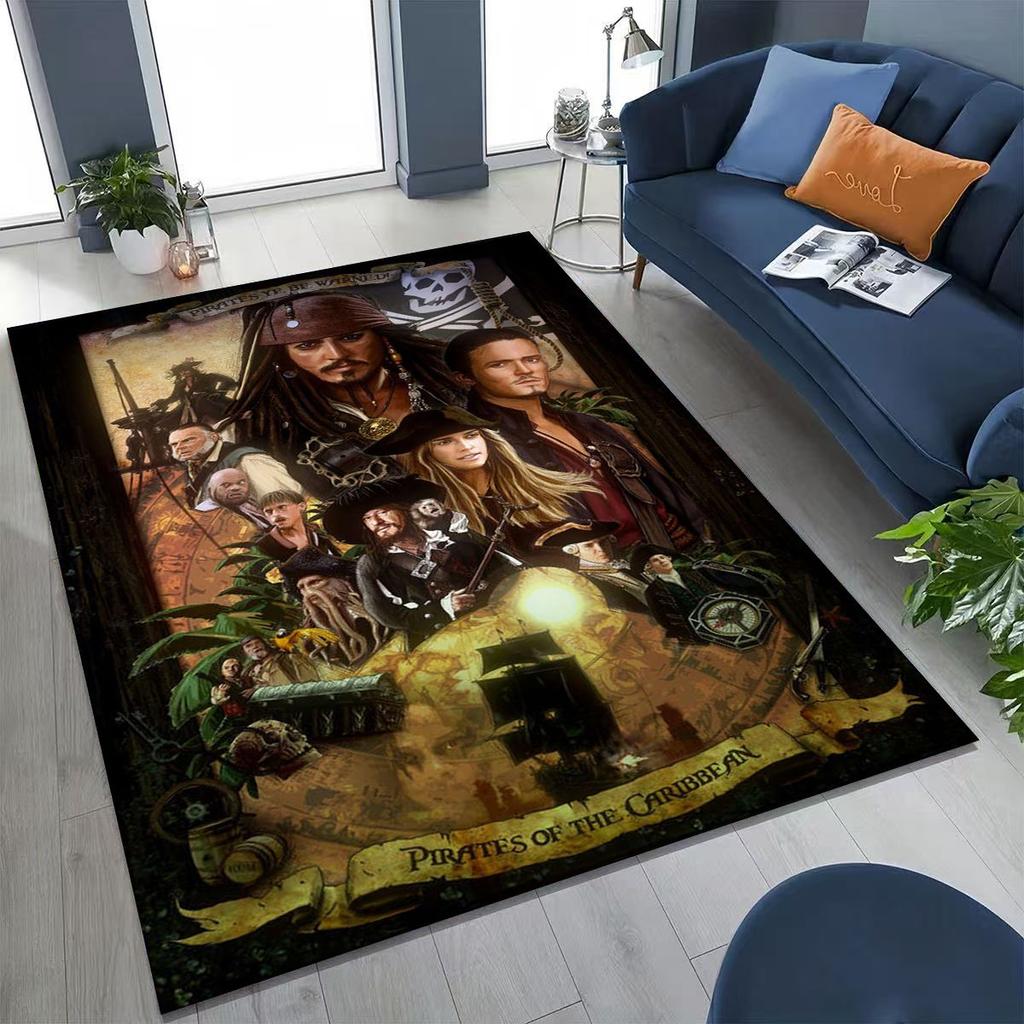 Captain Jack Pirates of The Caribbea Johnny Depp Carpet Rug for Bedroom Living Room Sofa Home Doormat Decor,Non-slip Floor Mat