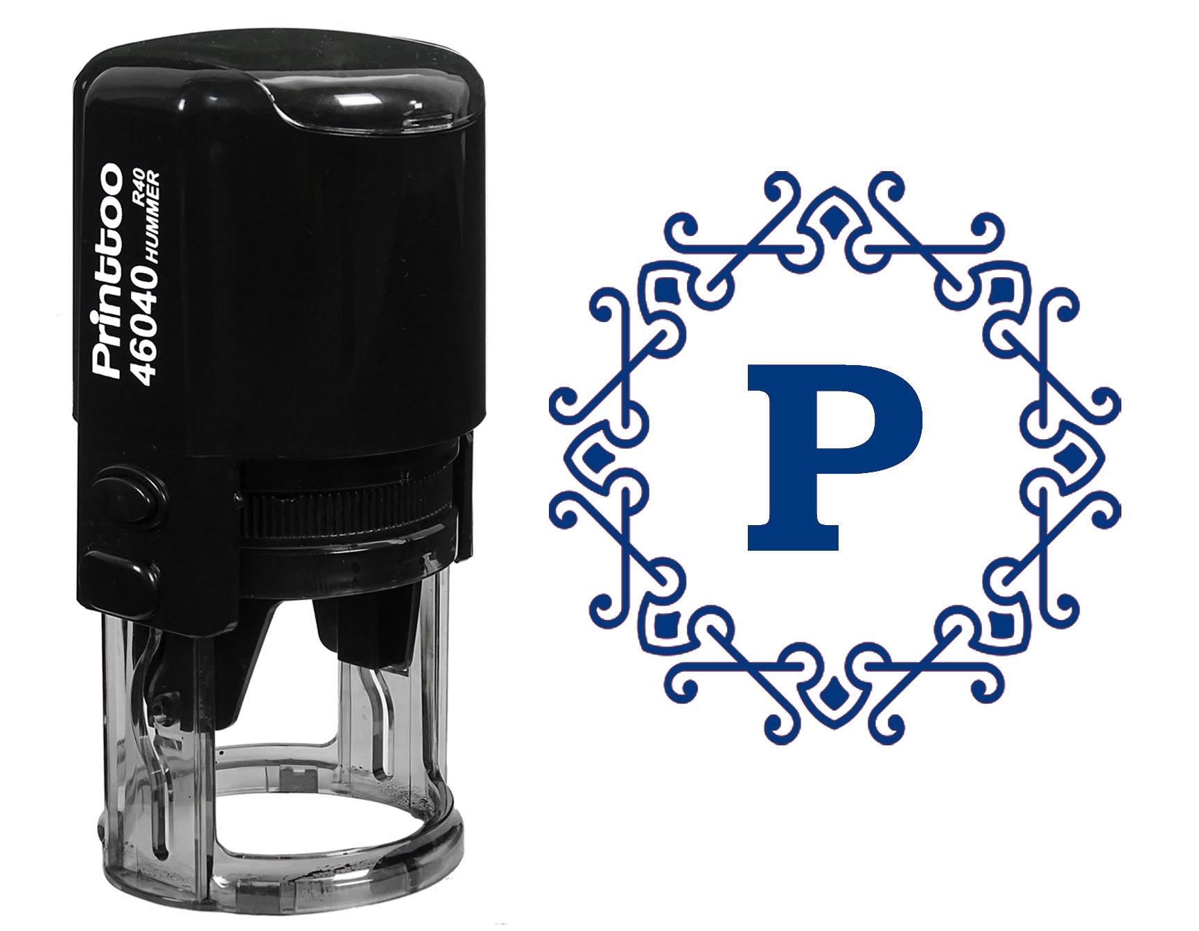

Printtoo Alphabet P Monogram Initial Octagon Celtic Swirl Frame R-40 Office Stationary Self Inking Rubber 30 mm Diameter (Approx) синій
