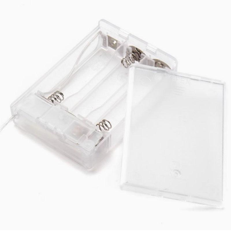 Transparent Milky White Frosted 5/7 Battery Box with Switch And Tail Wire DIY Decorative Light Electronic Circuit Accessories