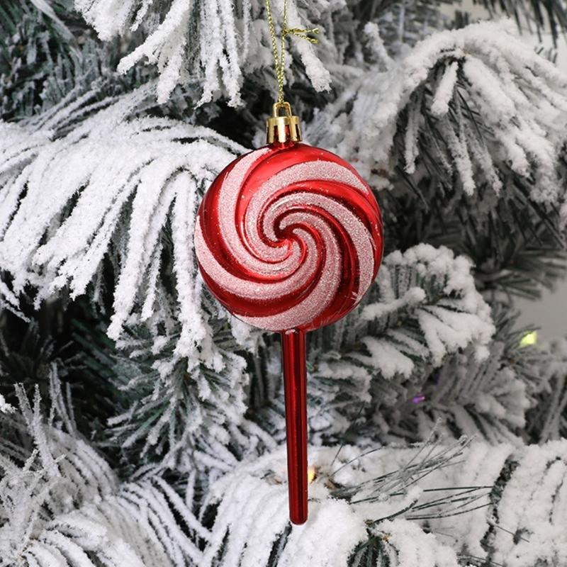 Christmas Tree Decorations Candy Ornaments Pack of 4 Lollipop Hanging Ornaments for Festivals