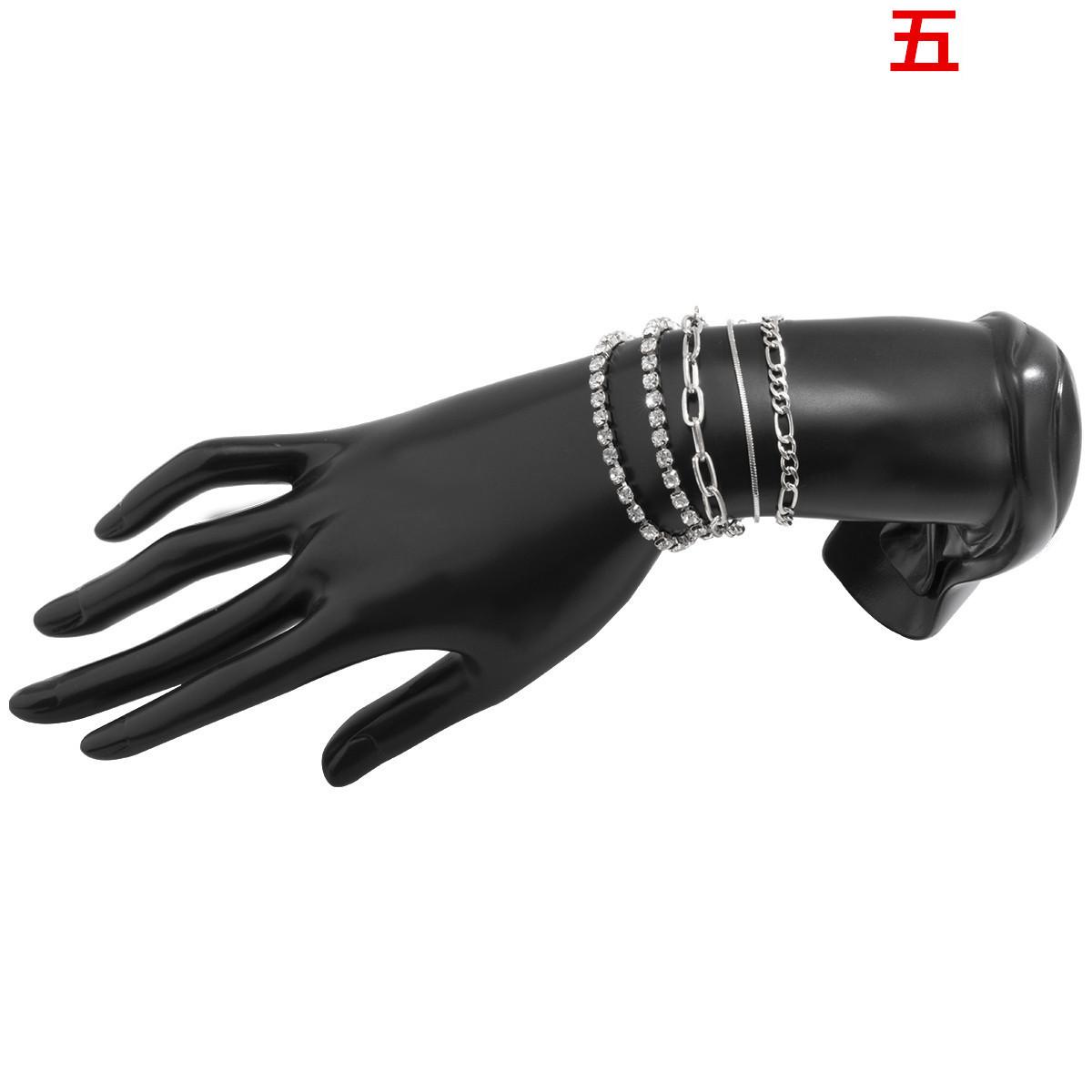 

Модний новий старовинний золотий багатошаровий браслет із замком із ланцюжка з літерами для жінок, ювелірні вироби в стилі бохо, подарунок для вечірки 5 срібний