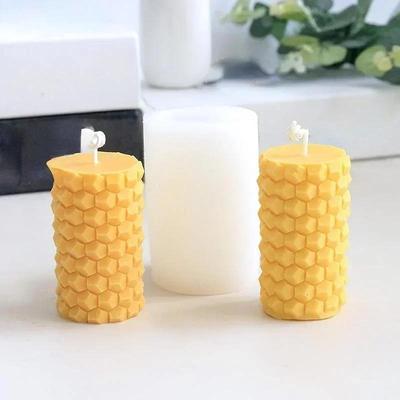 Forma silikonowa 3D o kształcie cylindra plastra miodu DIY Ręcznie robiona świeca, ciasto cukrowe do odwracania lub mydło Aromaterapia Narzędzie wielofunkcyjne