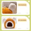 Plush Hamster House with Bear Ears Winter Warm Guinea Pig Rat Chinchilla Rabbit Parrot Squirrels Bed Nest Small Pet Cave Bed Sleeping Nest