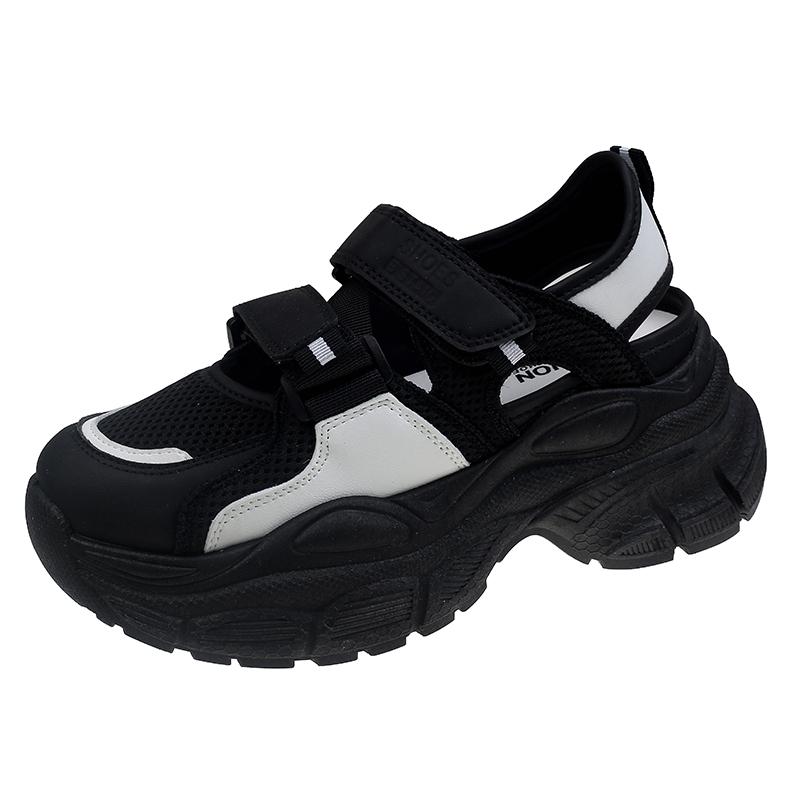 

Летняя женская обувь повседневные спортивные сандалии для женщин новые модные женские сандалии с закрытым носком на платформе женские повседневные сандалии на танкетке 40 чёрный