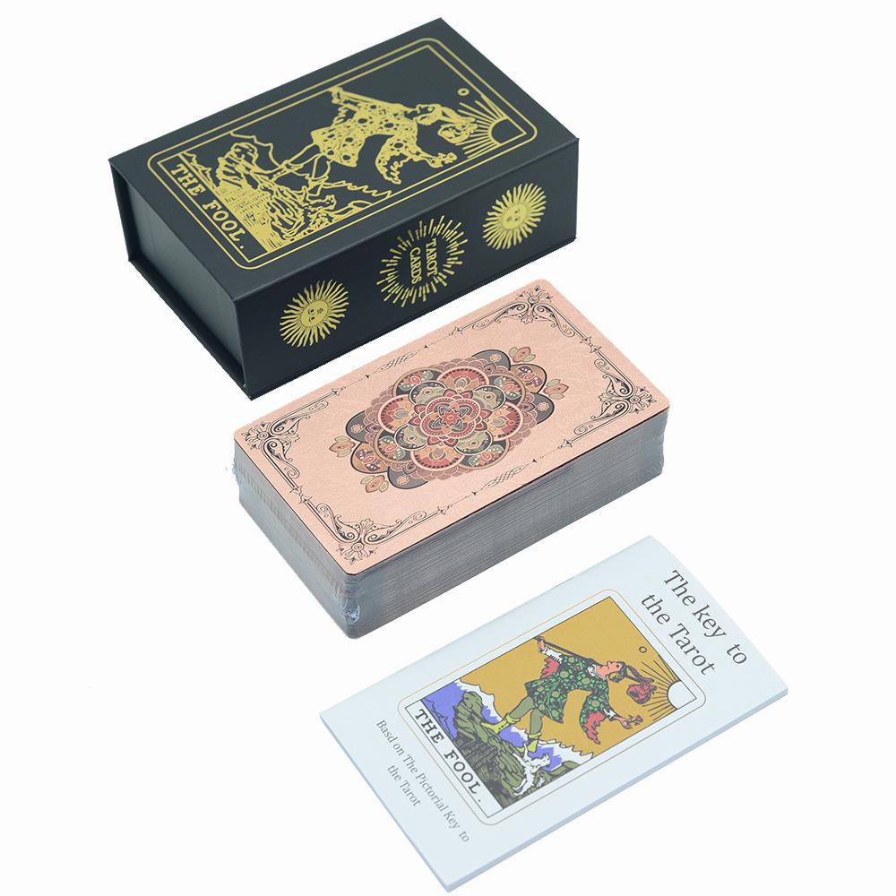 July Waterproof Gold Foil Tarot Cards - Rose Design