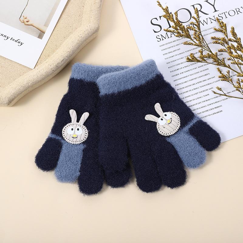 Children's gloves cute baby warm gloves cold gloves student full finger gloves children's gloves