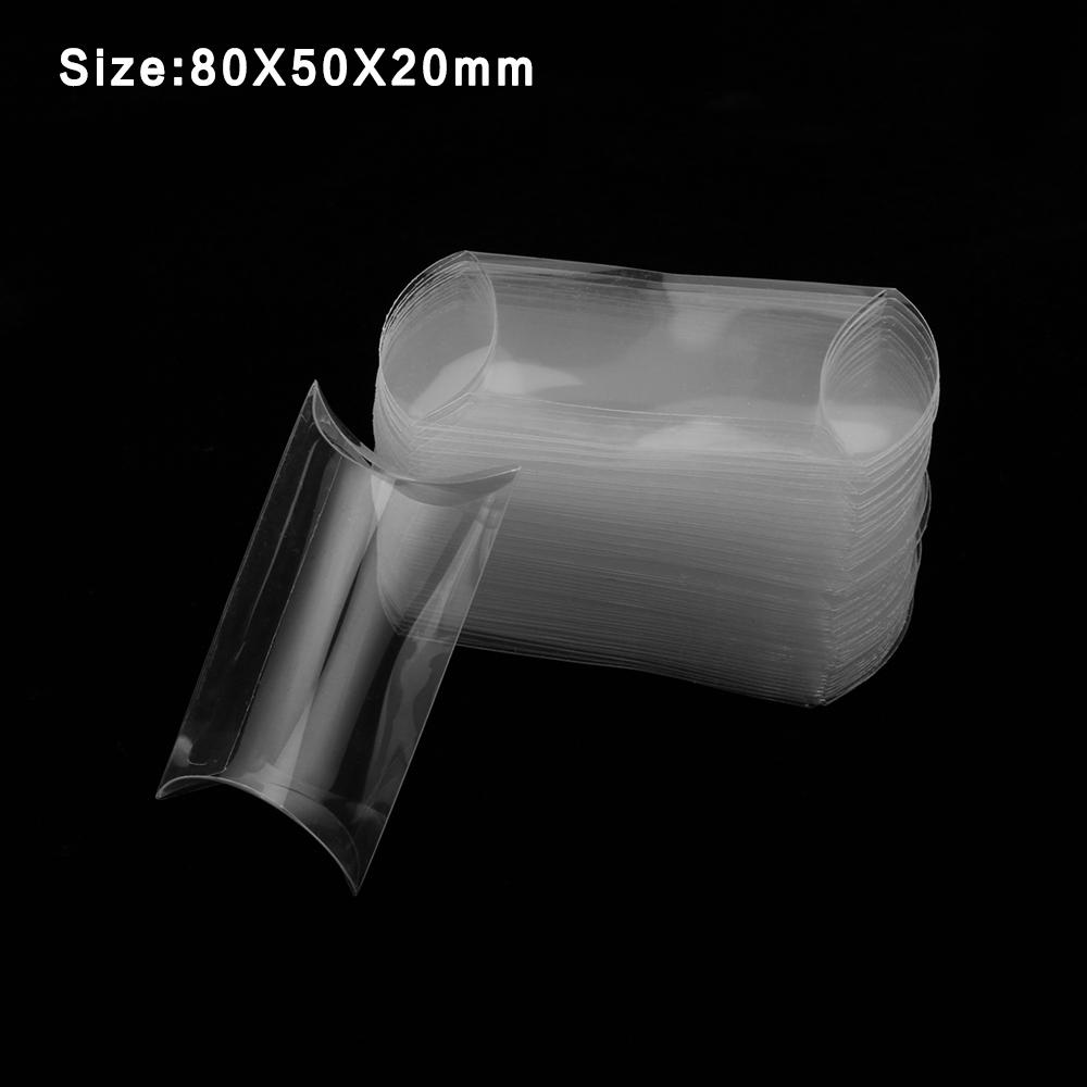 50pcs/set Cute Present Pocket Plastic Cookie Pouch Gift Bag Pillow Shape Candy Boxes 5x5x5cm