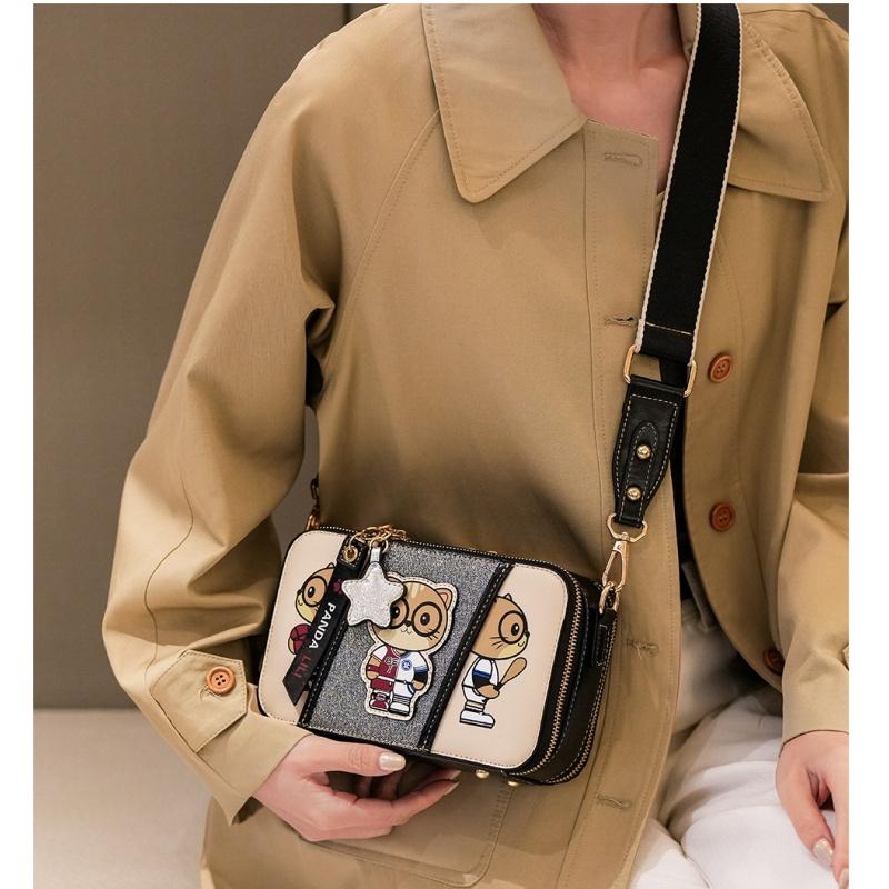 BEIBAOBAO New Cute Cartoon Bear Women's Messenger Bags Creative Trendy Ladies Single Shoulder Bags Fashion Lightweight Simple Underarm Bags for Female