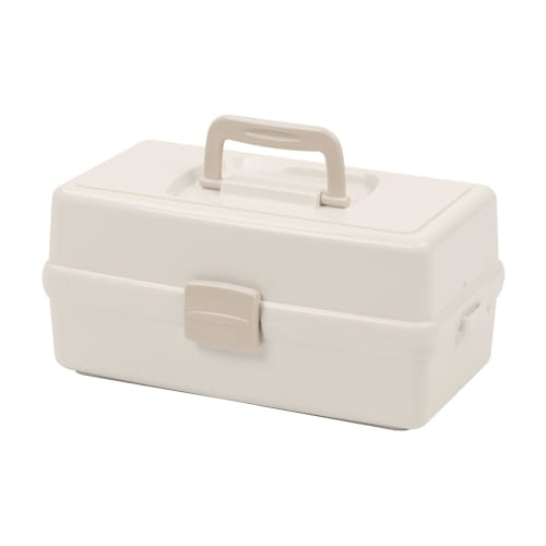 JEJ Astage Milky Toolbox with 2 Shelves, Storage Box for Shelf Fleur 350, Nail Kits, Handmade Tools, and Makeup Tools