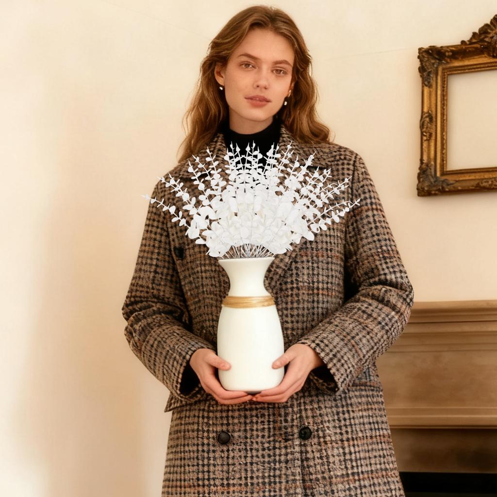 20 Piezas Hojas Simuladas Adornos Decorativos para el Hogar, Accesorios para Bodas, Accesorios para Arreglos Florales, Plantas Verdes Artificiales