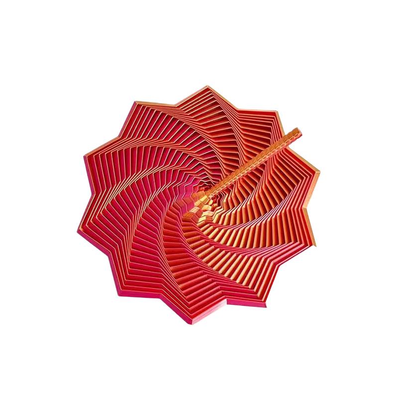 3D Printed Radish Tower with Handle: Decagonal Star Telescopic Spiral Ornament