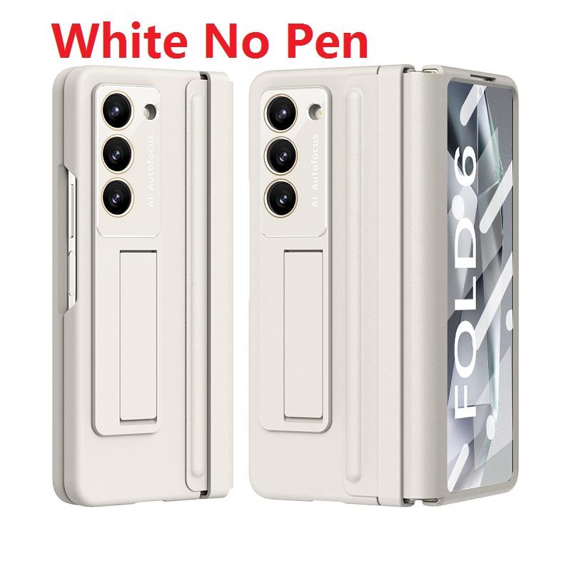 Měkký pant pro Samsung Galaxy Z Fold 6 4 5 Pouzdro z PU kůže, držák na pero, ochranný film