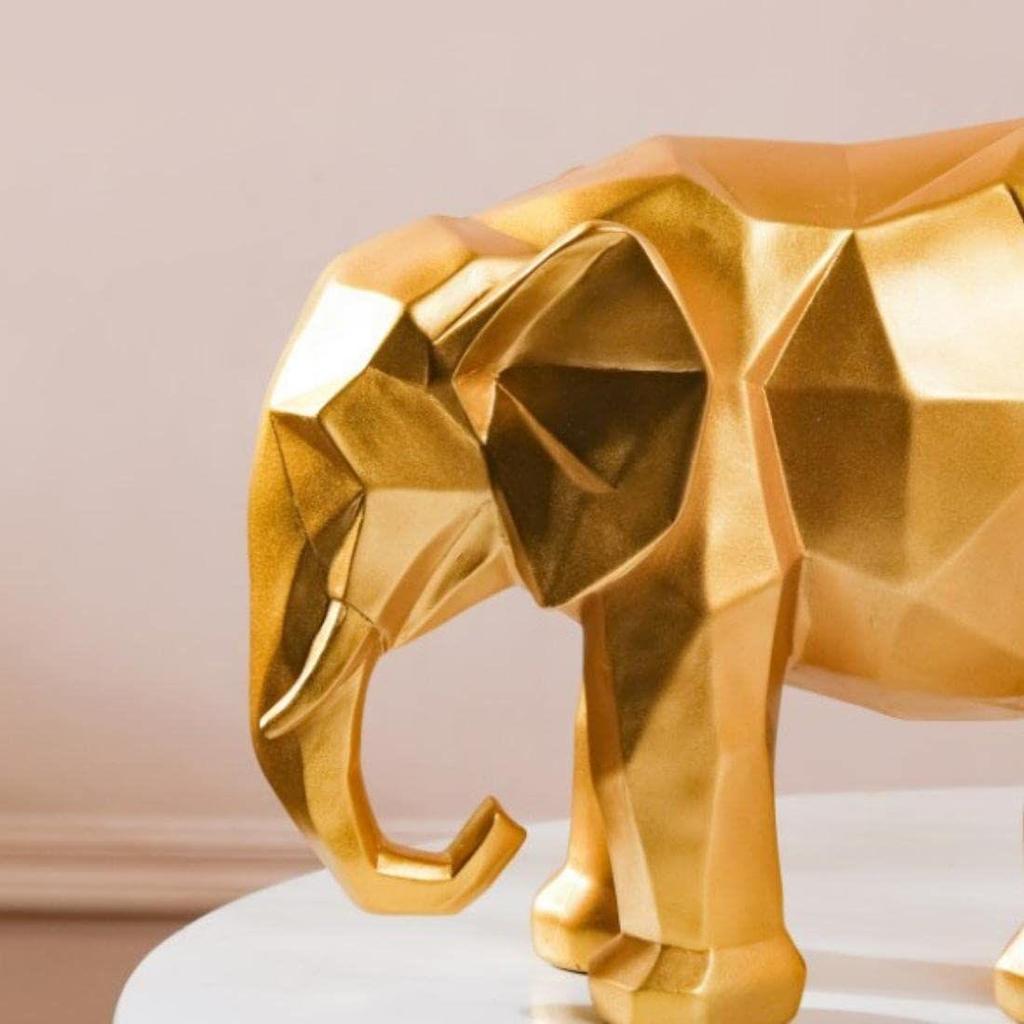 Vintage Abstract Elephant Figurine Resin Sculpture with Smooth Finishing for Decoration, Living Room, Shelf, Mantel, Home Decor