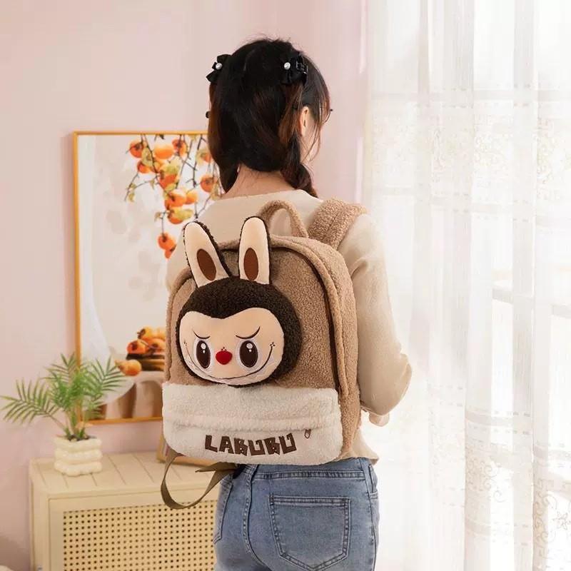 Cute Decoration Doll Plush Cartoon Embroidery Large Backpack Capacity