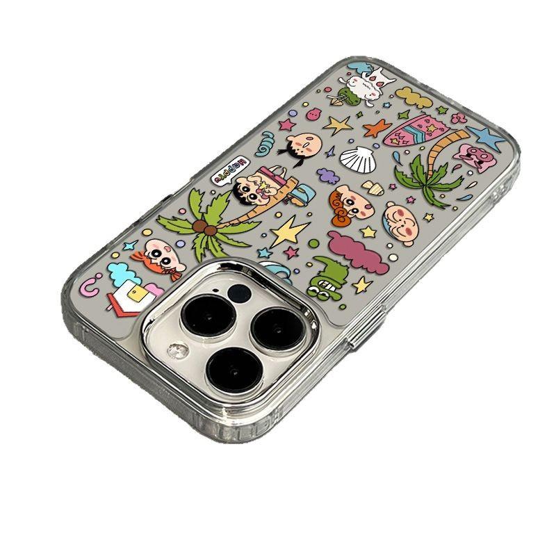 Crayon small new for apple 17promax phone case mirror 16pro fun 14/13/12 cartoon 15