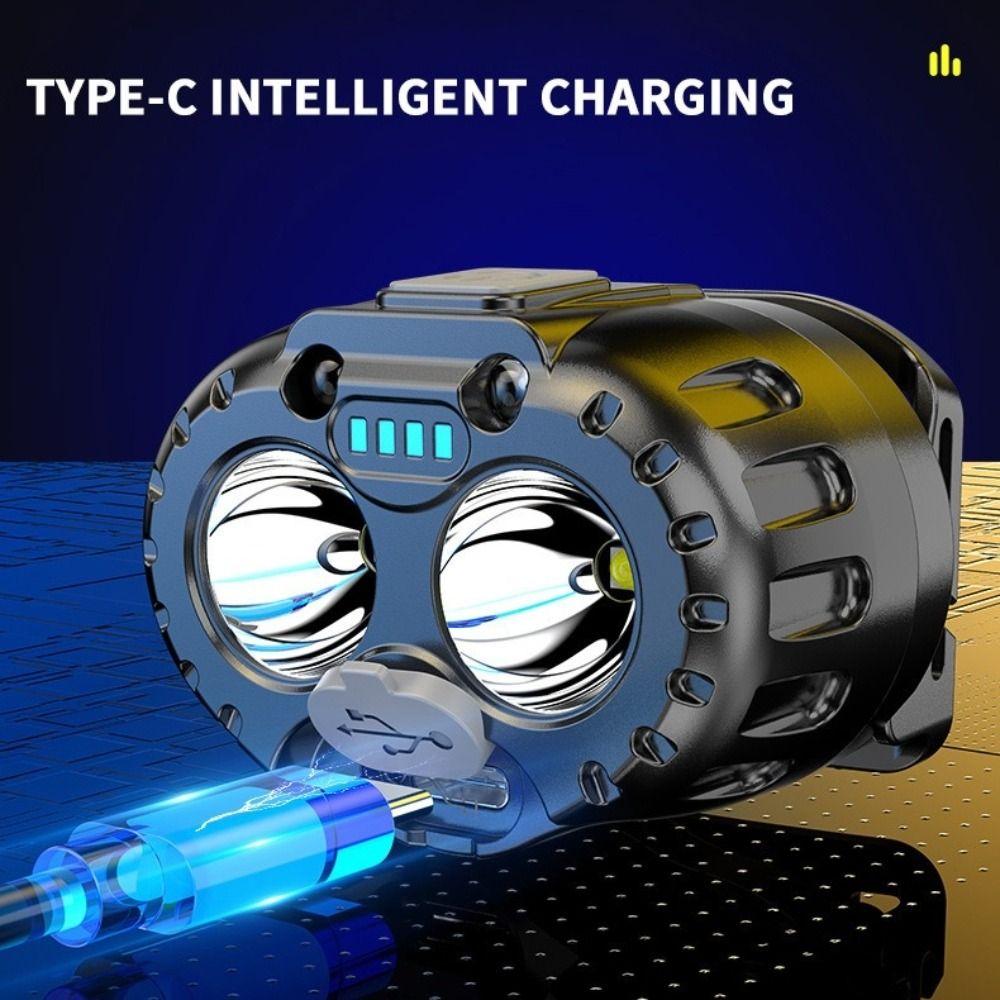 Sensor LED Headlamp USB Charging Fishing Headlamp New Mini Head Flashlight  for Camping Hiking