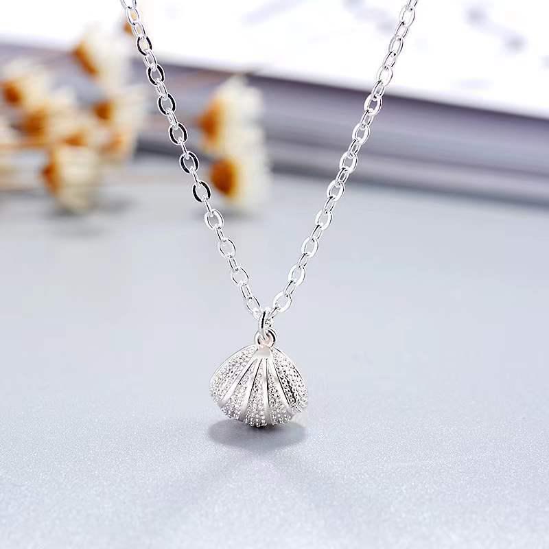 Beixi S925 Sterling Silver Sweet Pearl Shell Pendant Necklace 925 Silver